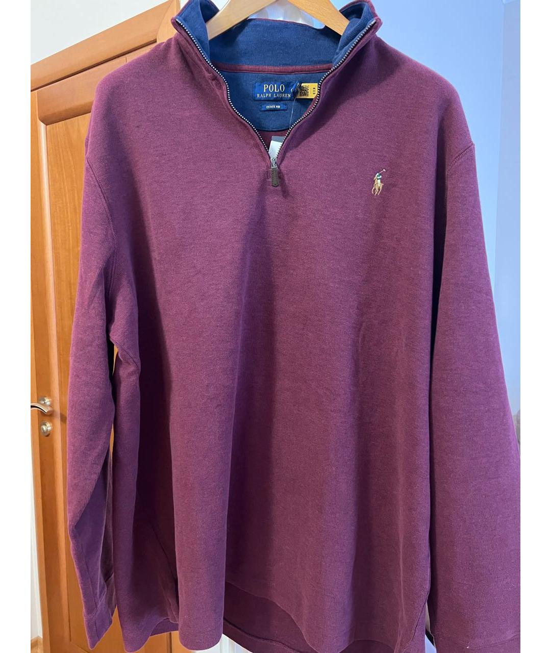 POLO RALPH LAUREN Бордовый хлопковый джемпер / свитер, фото 8