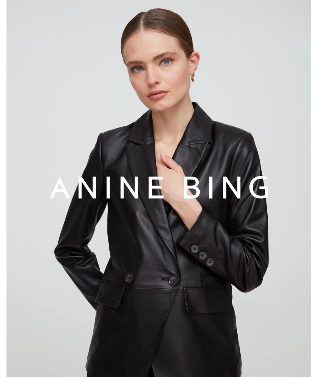 ANINE BING Черный кожаный жакет/пиджак, фото 8