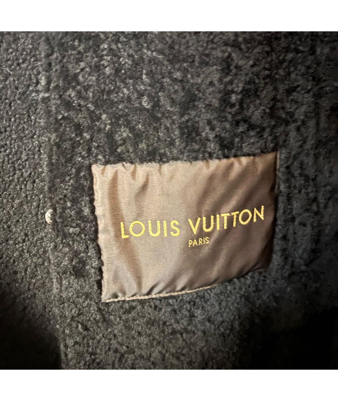 LOUIS VUITTON Антрацитовая кожаная дубленка/шуба, фото 3