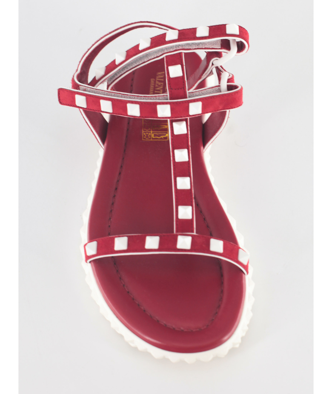 VALENTINO Красные кожаные сандалии, фото 4