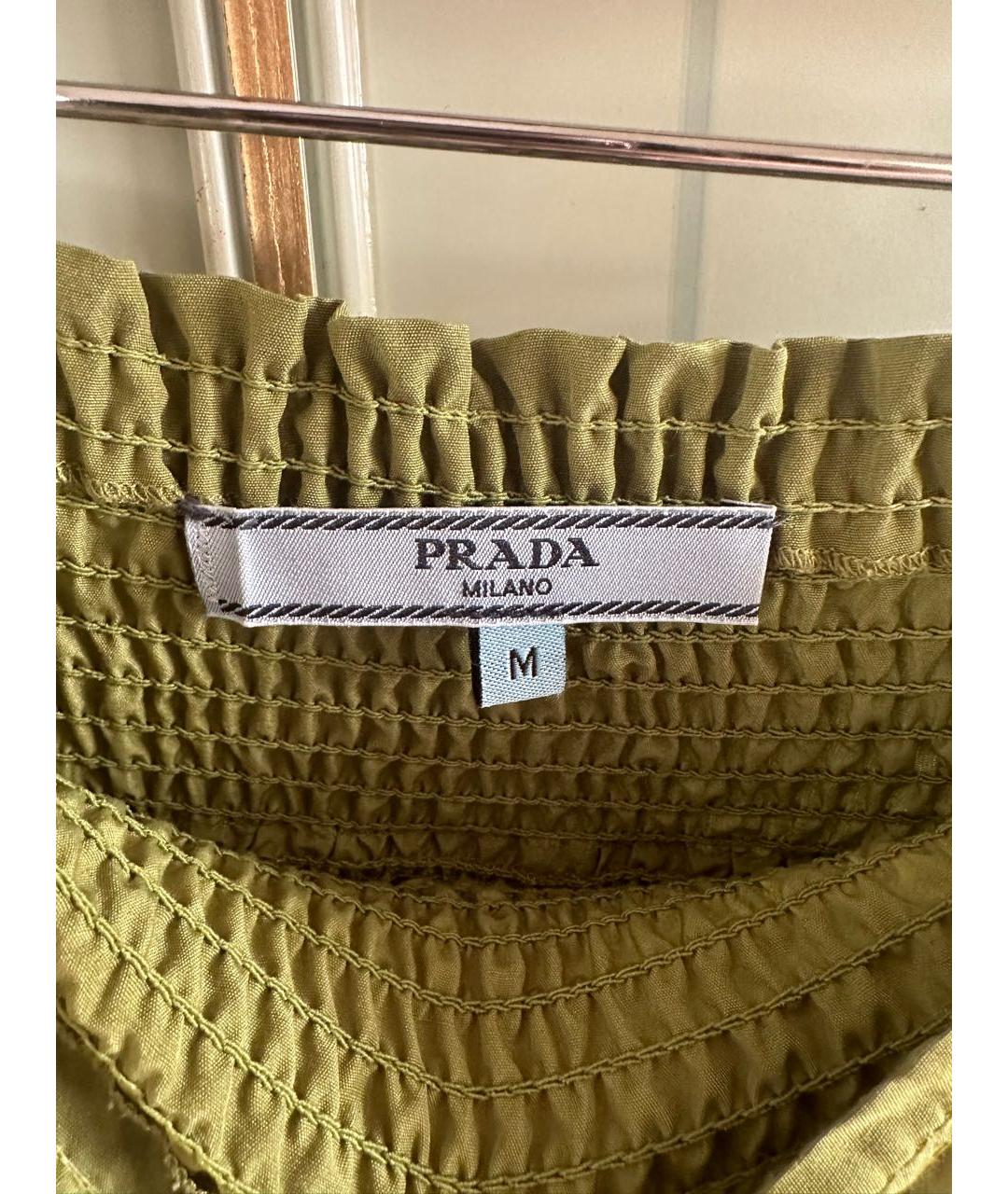 PRADA Зеленая юбка миди, фото 5
