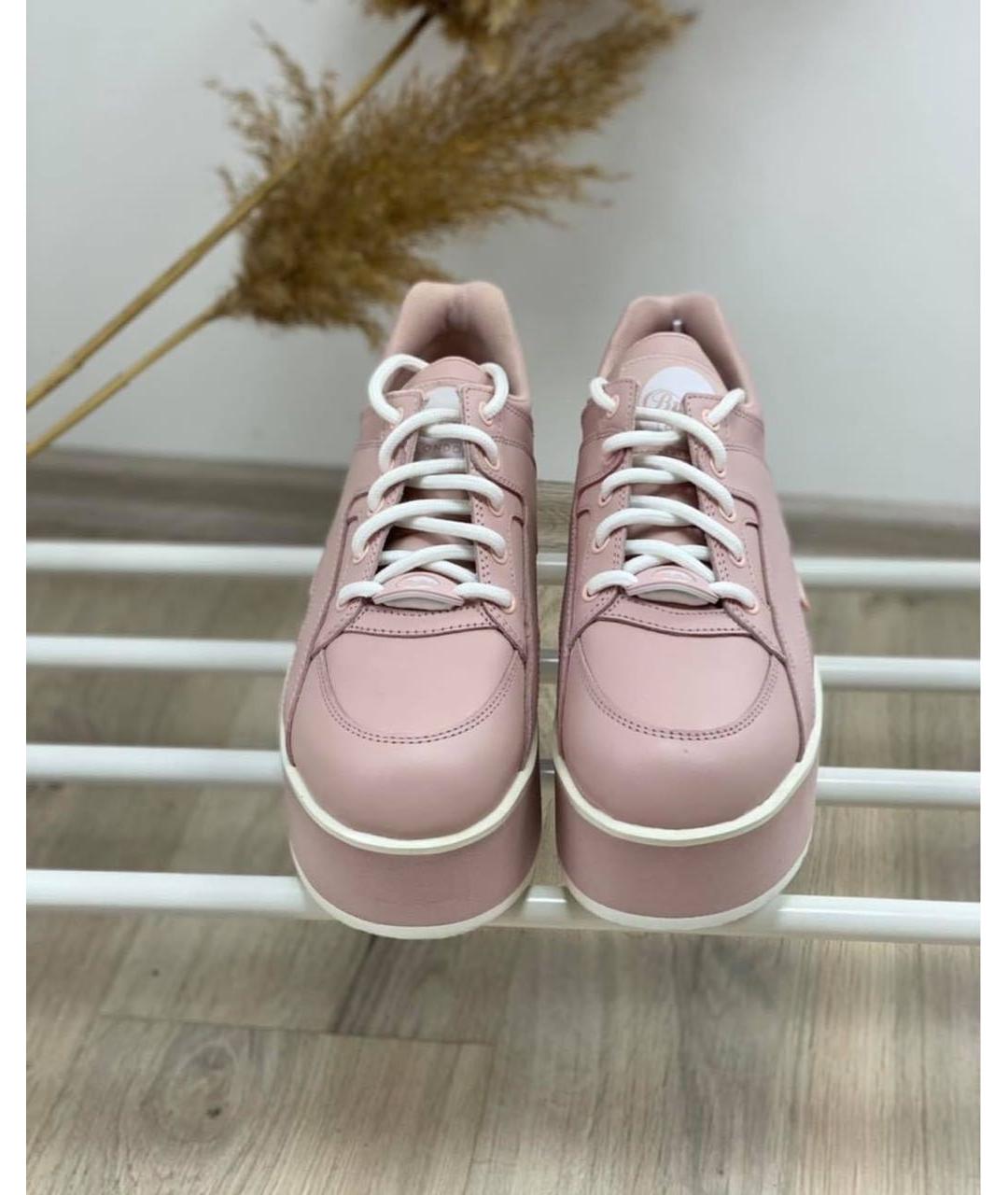 BUFFALO Розовые кожаные кроссовки, фото 4