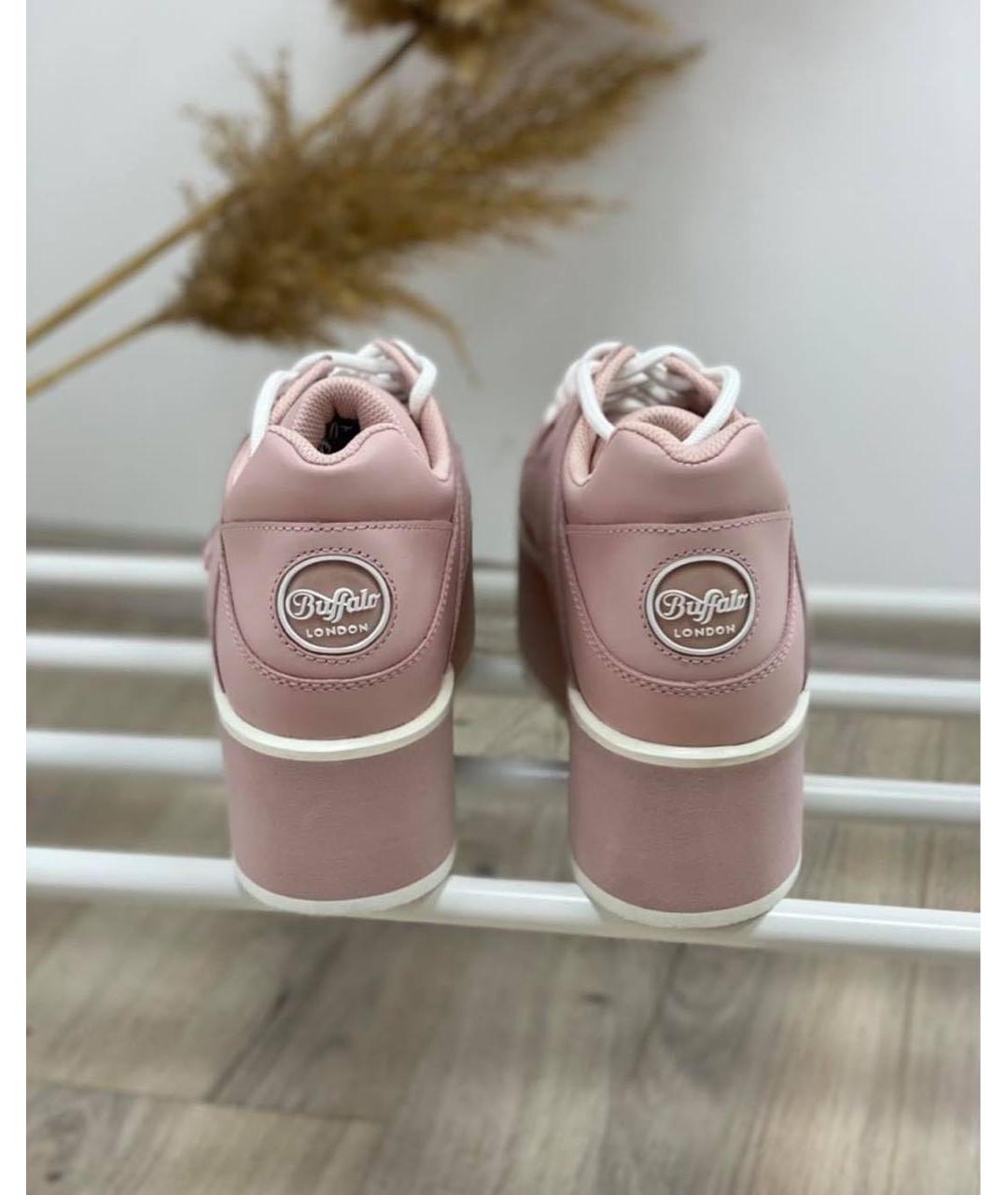 BUFFALO Розовые кожаные кроссовки, фото 5