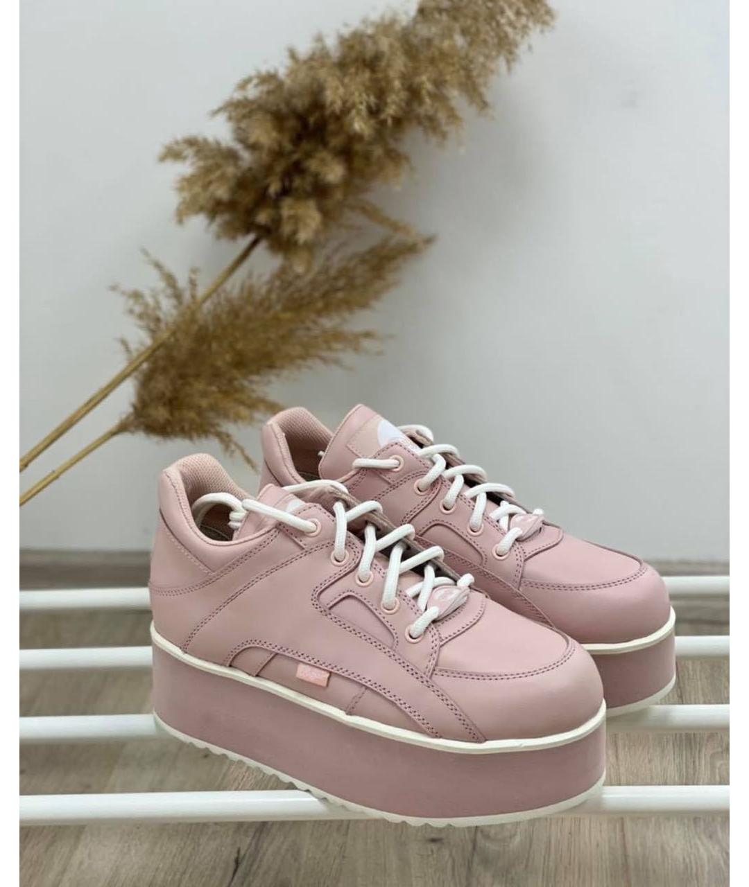 BUFFALO Розовые кожаные кроссовки, фото 6
