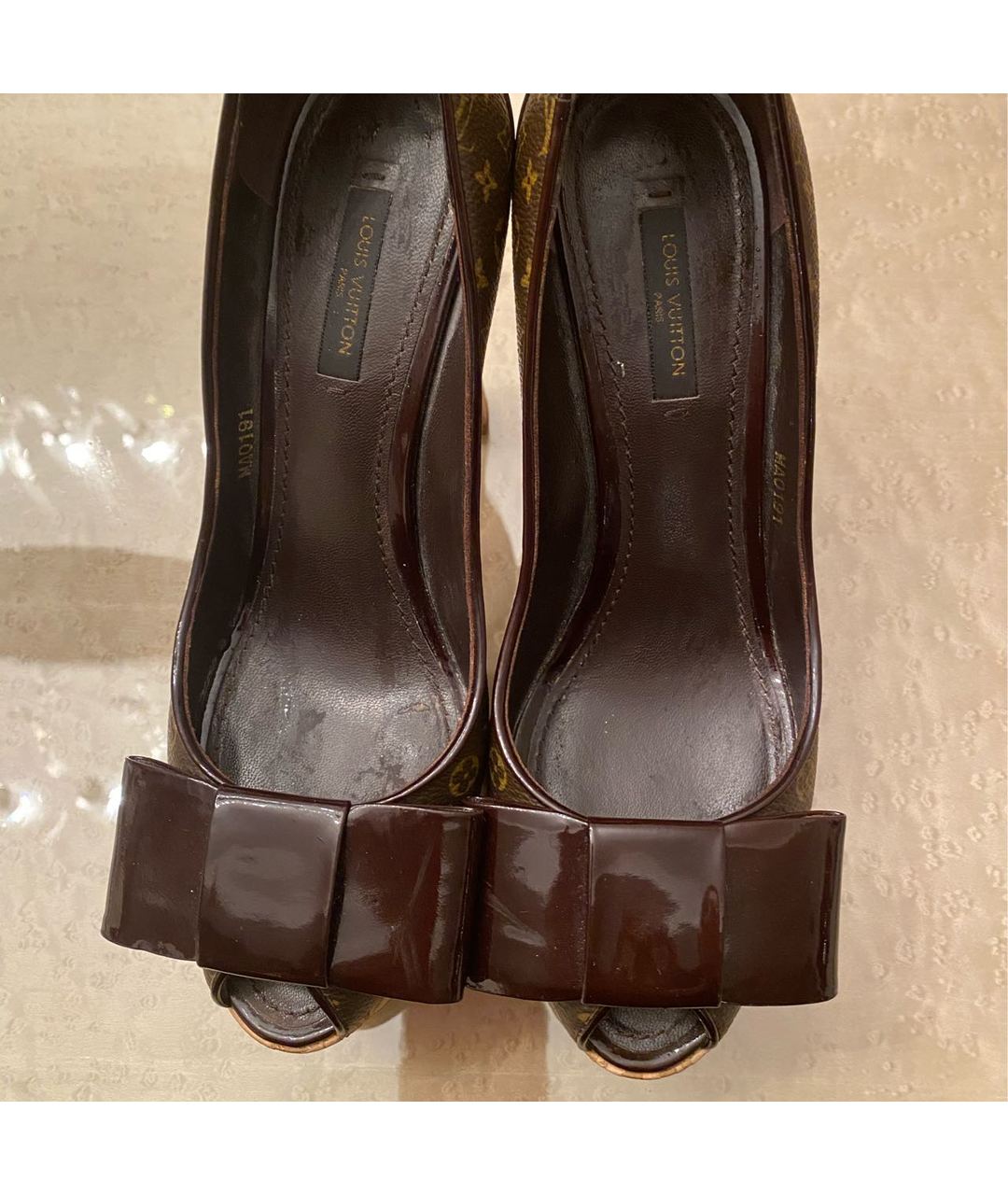 LOUIS VUITTON PRE-OWNED Коричневые туфли из искусственной кожи, фото 3