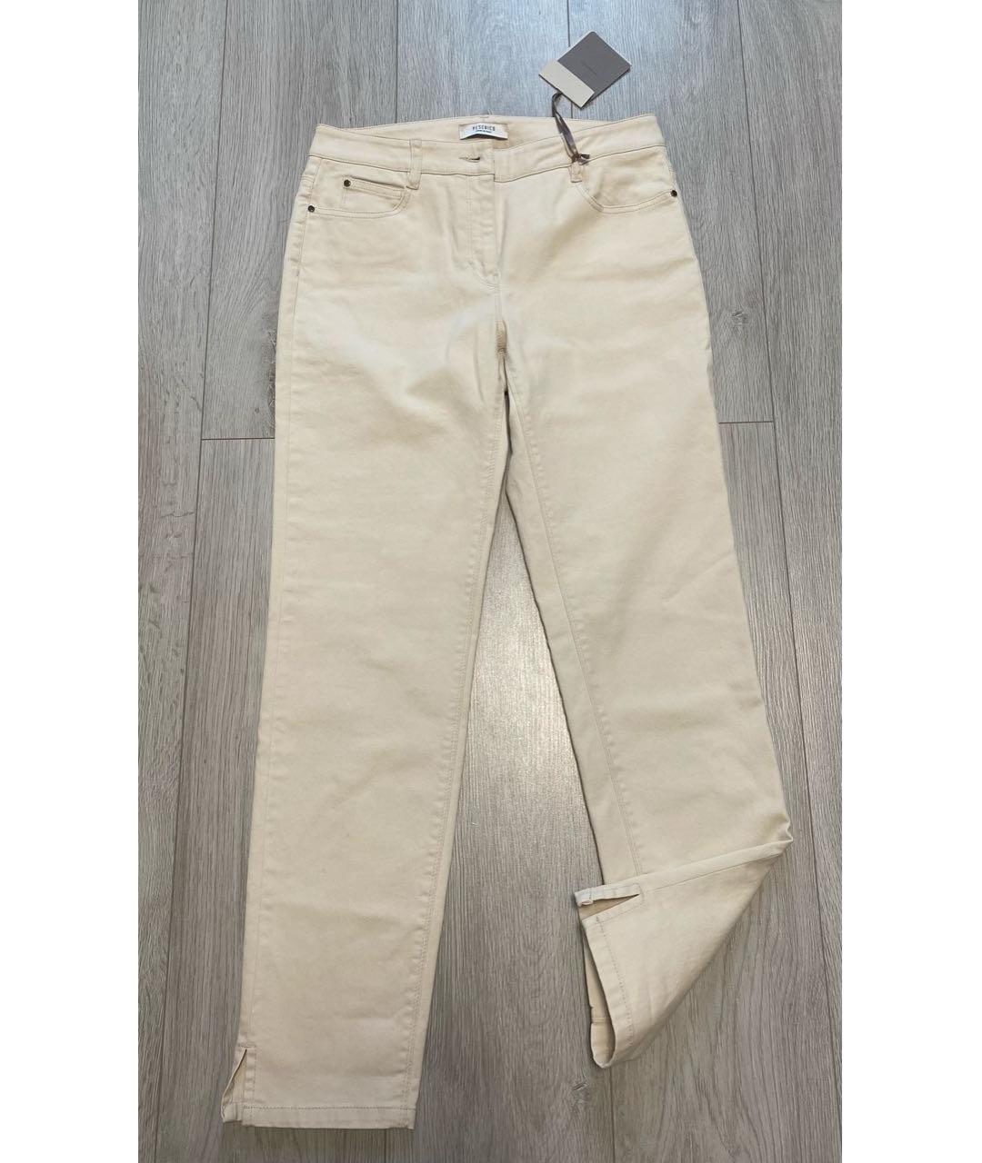 PESERICO Бежевые хлопко-эластановые прямые джинсы, фото 2