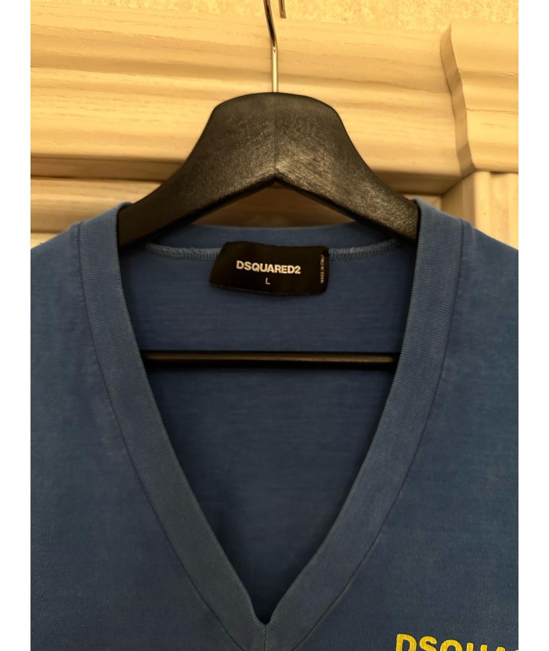 DSQUARED2 Голубая хлопковая футболка, фото 3