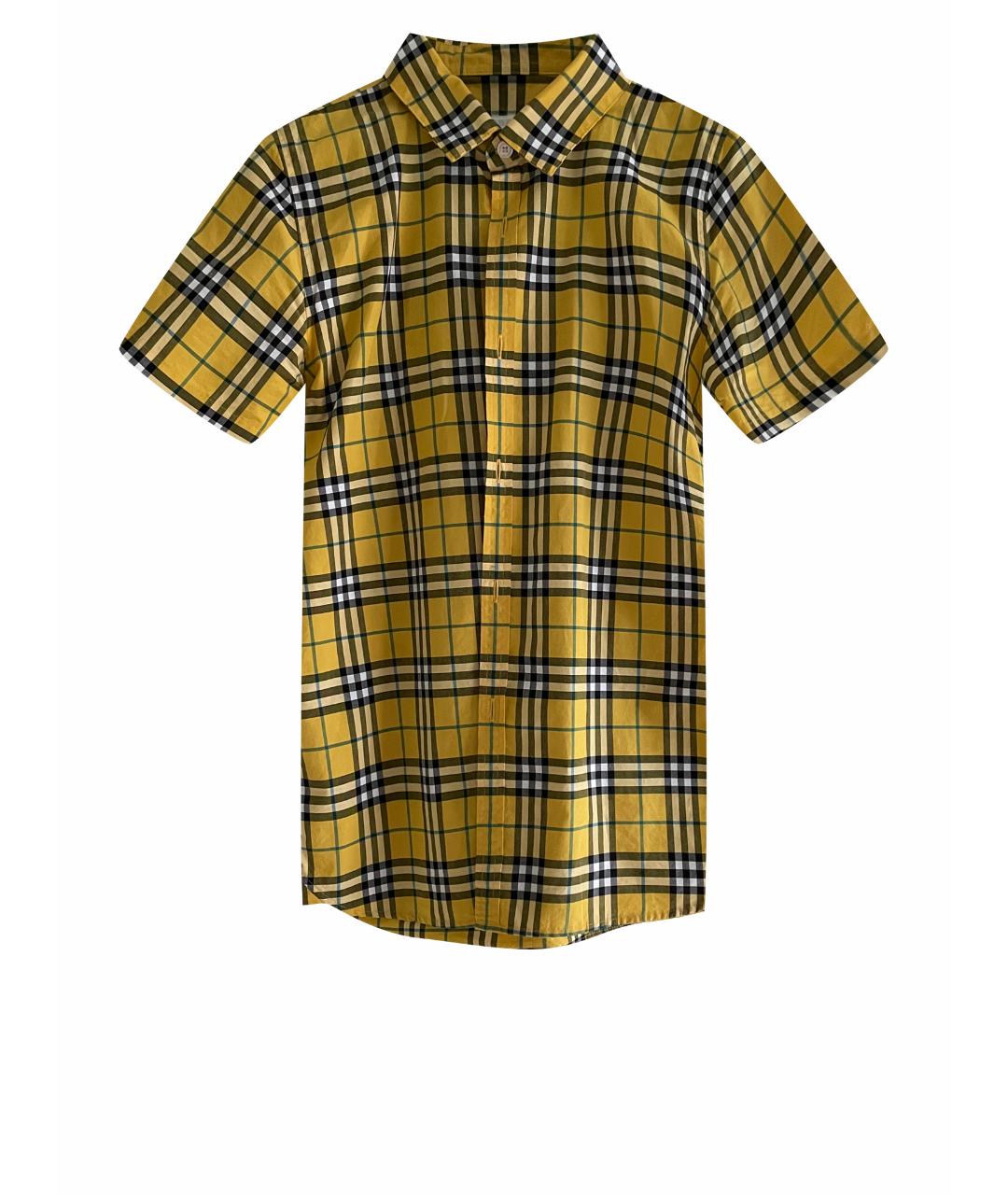 BURBERRY Желтая хлопковая детская рубашка, фото 1