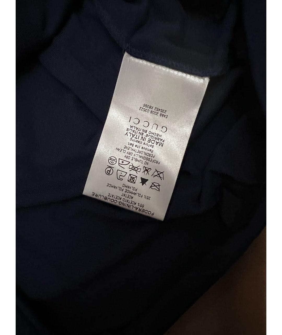 GUCCI Синее вискозное коктейльное платье, фото 5