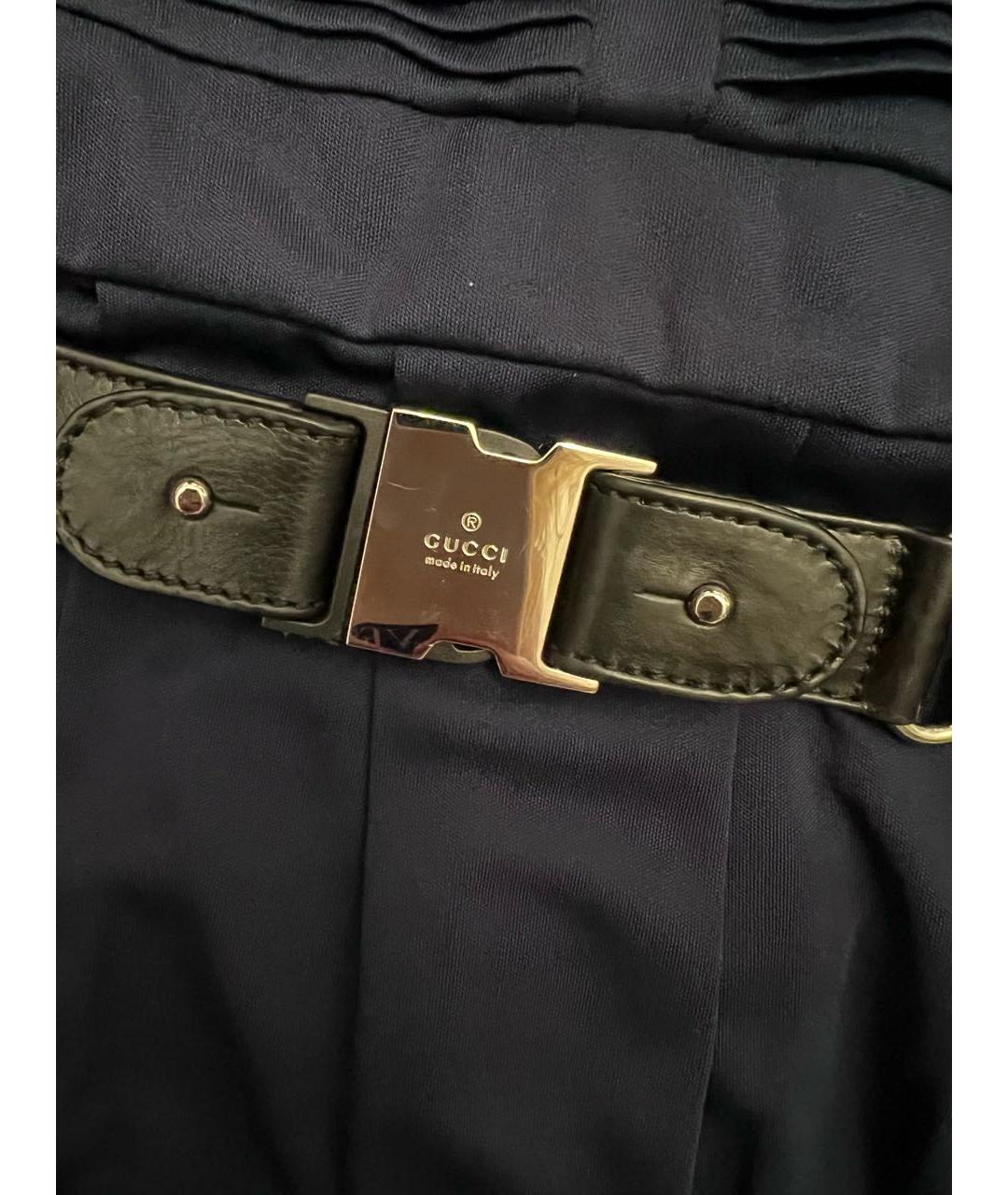 GUCCI Синее вискозное коктейльное платье, фото 4