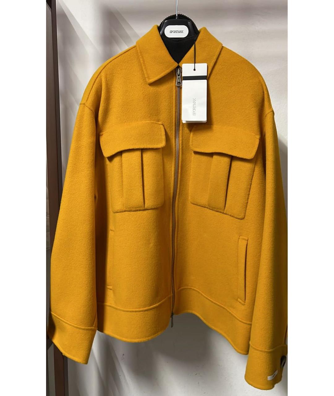 SPORTMAX Желтое шерстяное пальто, фото 6