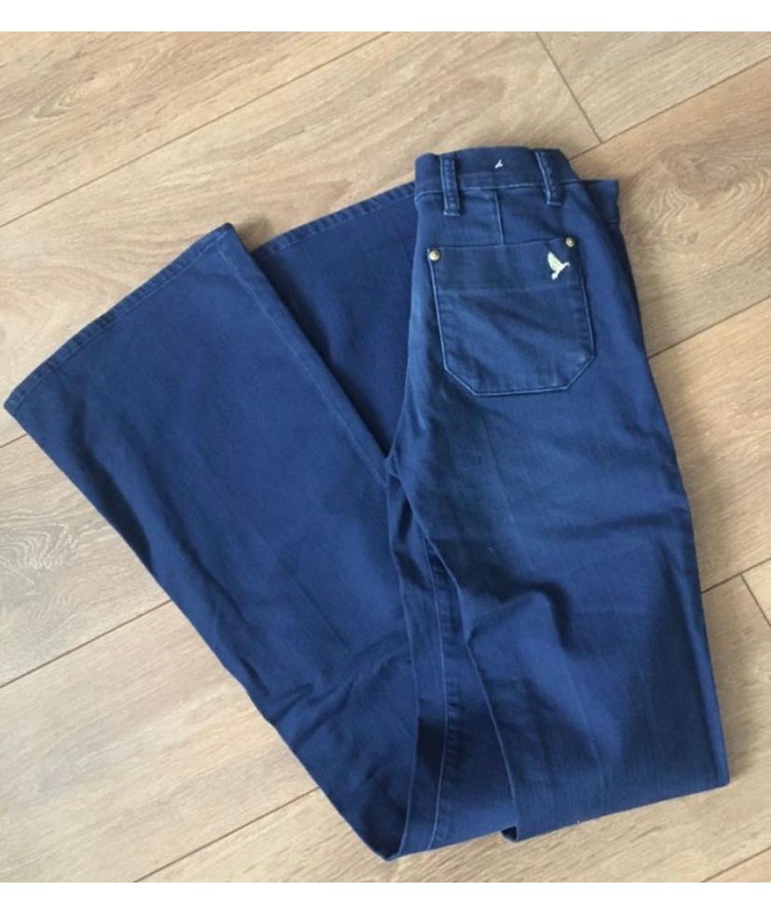 MIH JEANS Темно-синие хлопко-эластановые джинсы клеш, фото 4