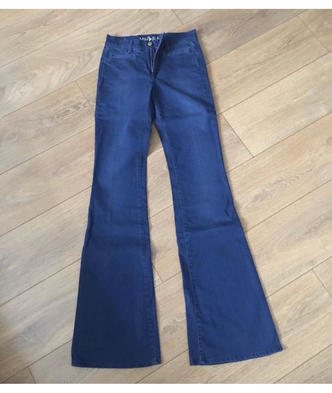 MIH JEANS Темно-синие хлопко-эластановые джинсы клеш, фото 8