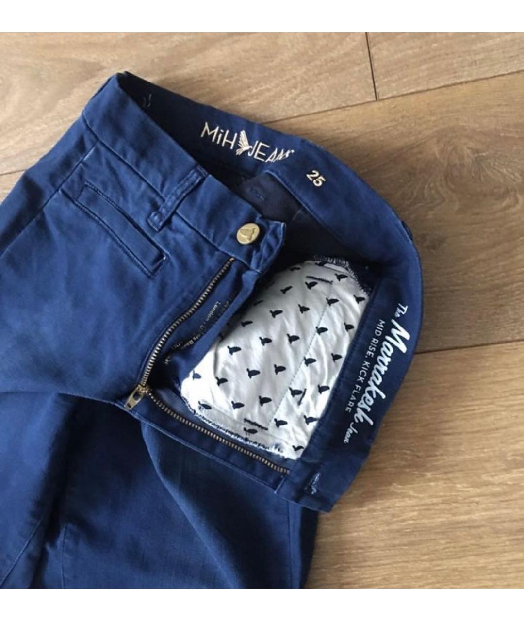 MIH JEANS Темно-синие хлопко-эластановые джинсы клеш, фото 5