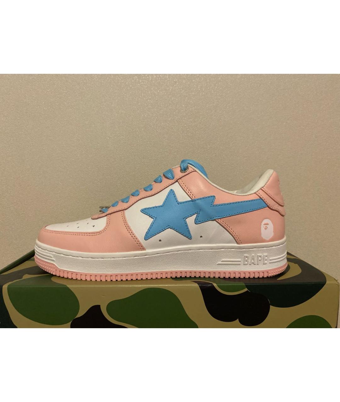 A BATHING APE Мульти кожаные низкие кроссовки / кеды, фото 6
