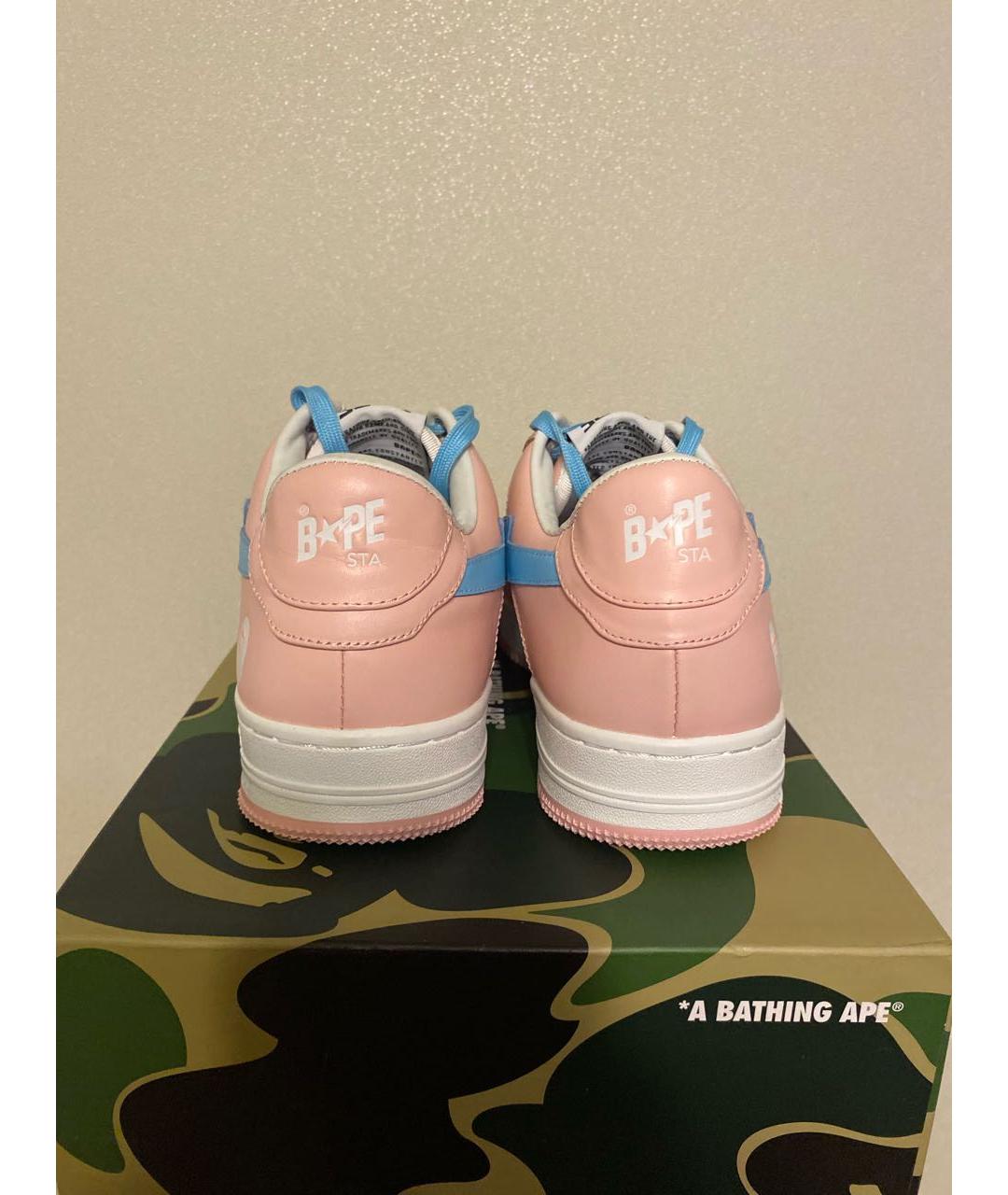 A BATHING APE Мульти кожаные низкие кроссовки / кеды, фото 4