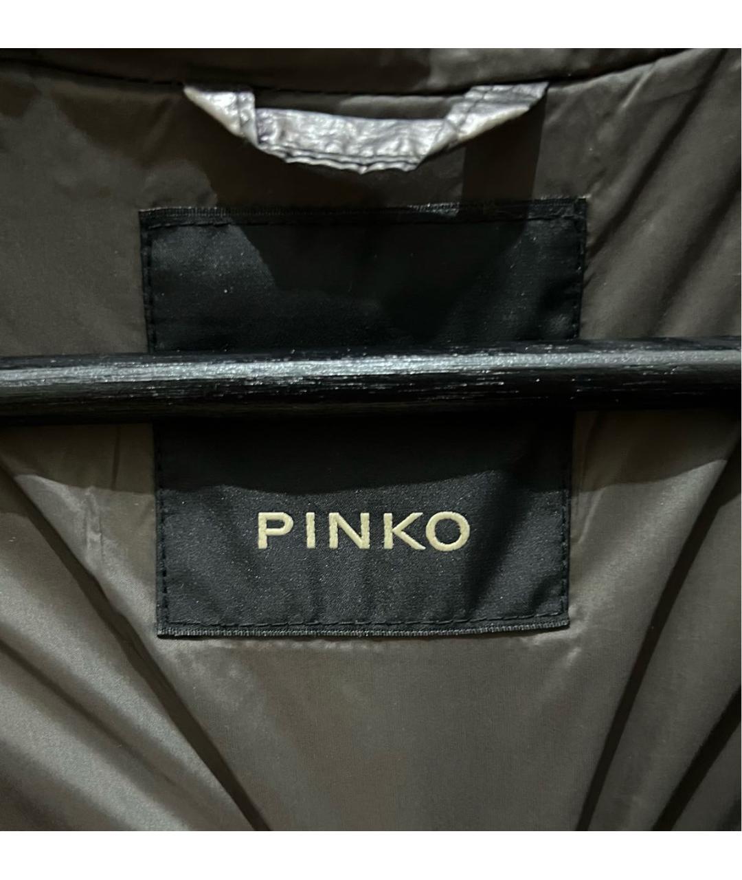 PINKO Серебряная полиамидовая куртка, фото 5