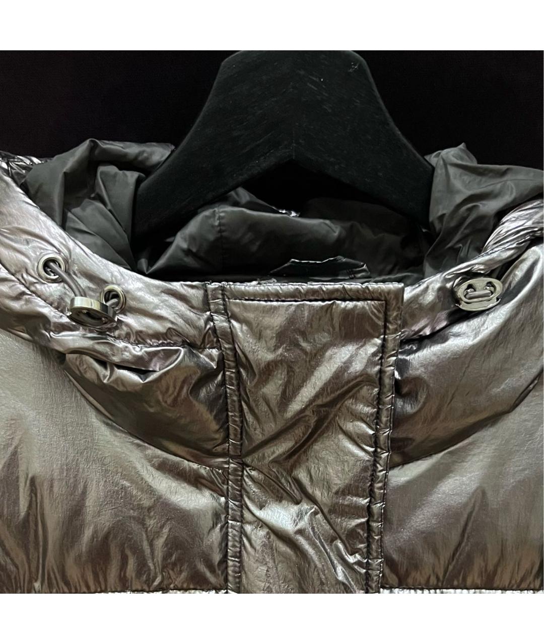 PINKO Серебряная полиамидовая куртка, фото 3
