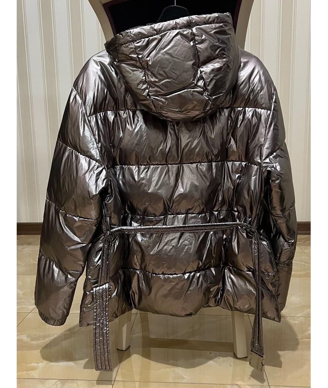 PINKO Серебряная полиамидовая куртка, фото 2