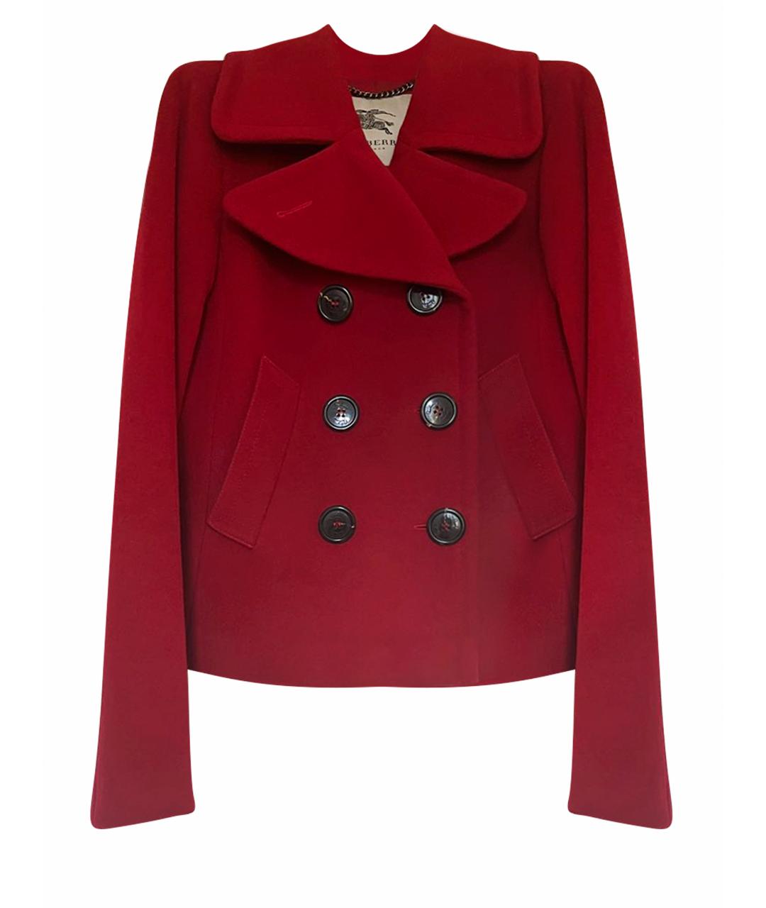 BURBERRY Красное шерстяное пальто, фото 1