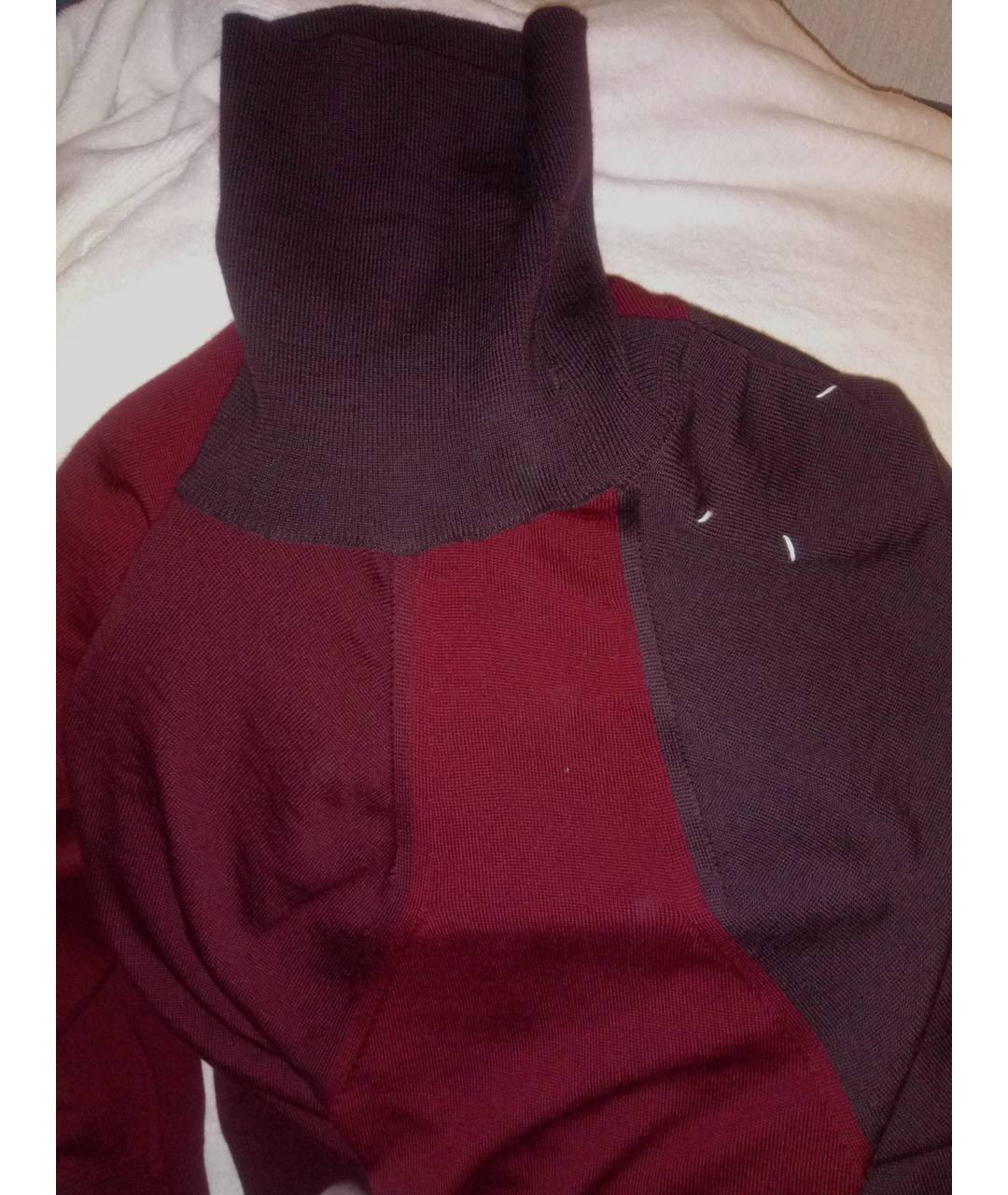 MAISON MARGIELA Бордовый шерстяной джемпер / свитер, фото 3