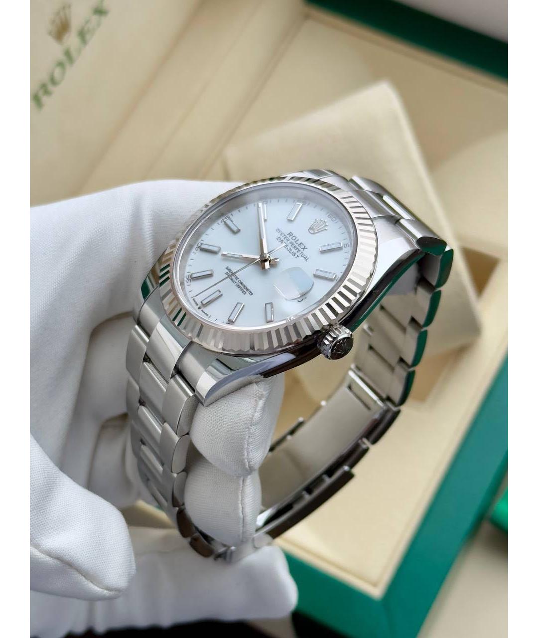 ROLEX Белые часы из белого золота, фото 4