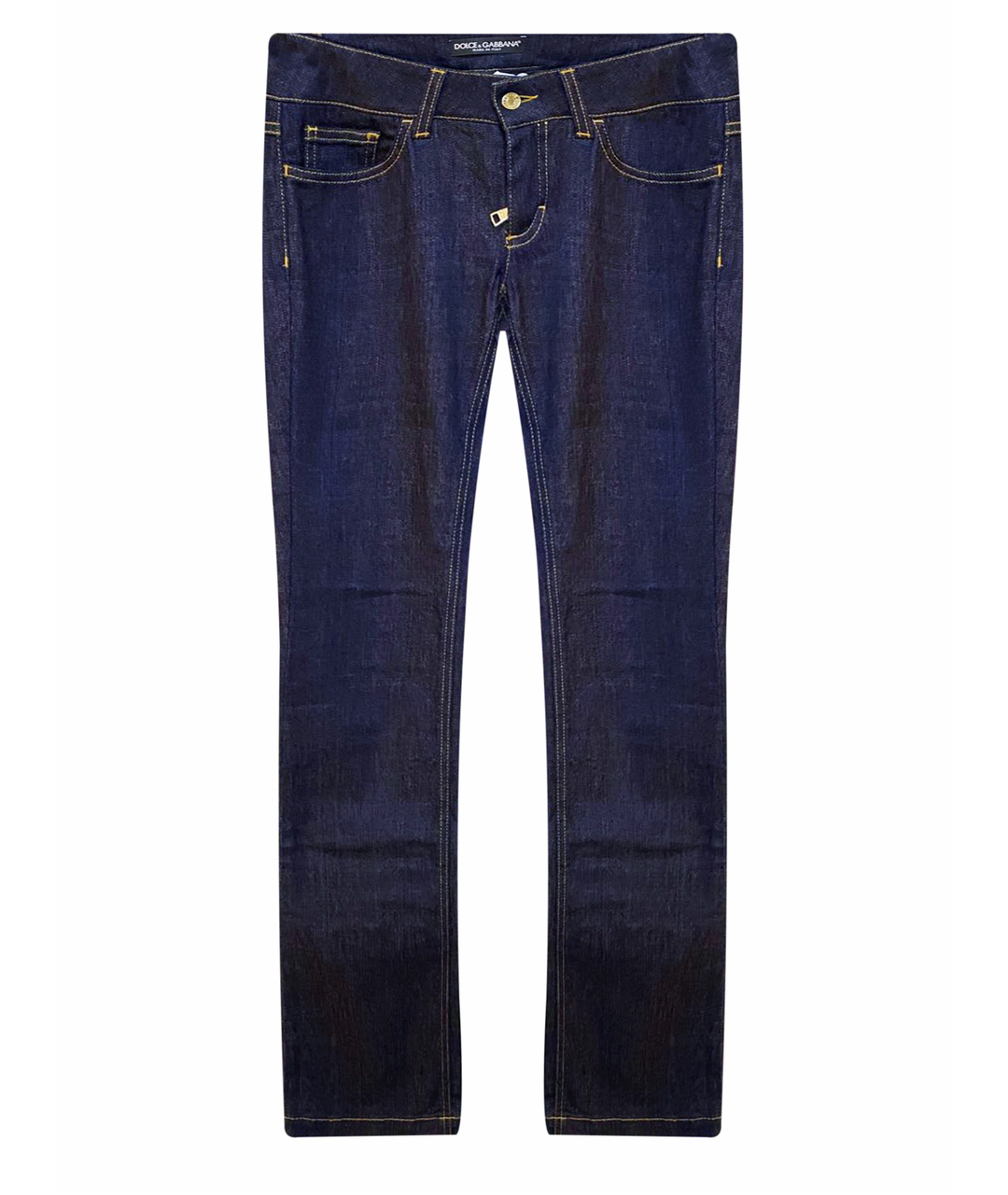 DOLCE&GABBANA Темно-синие хлопко-эластановые джинсы клеш, фото 1