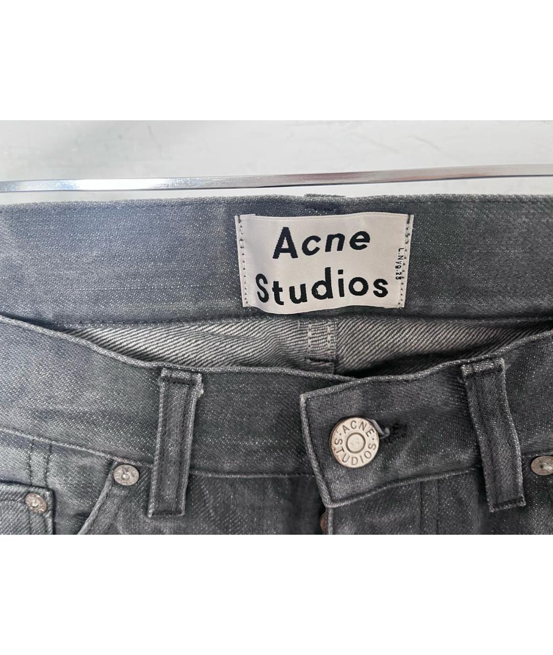 ACNE STUDIOS Серые хлопковые джинсы скинни, фото 2