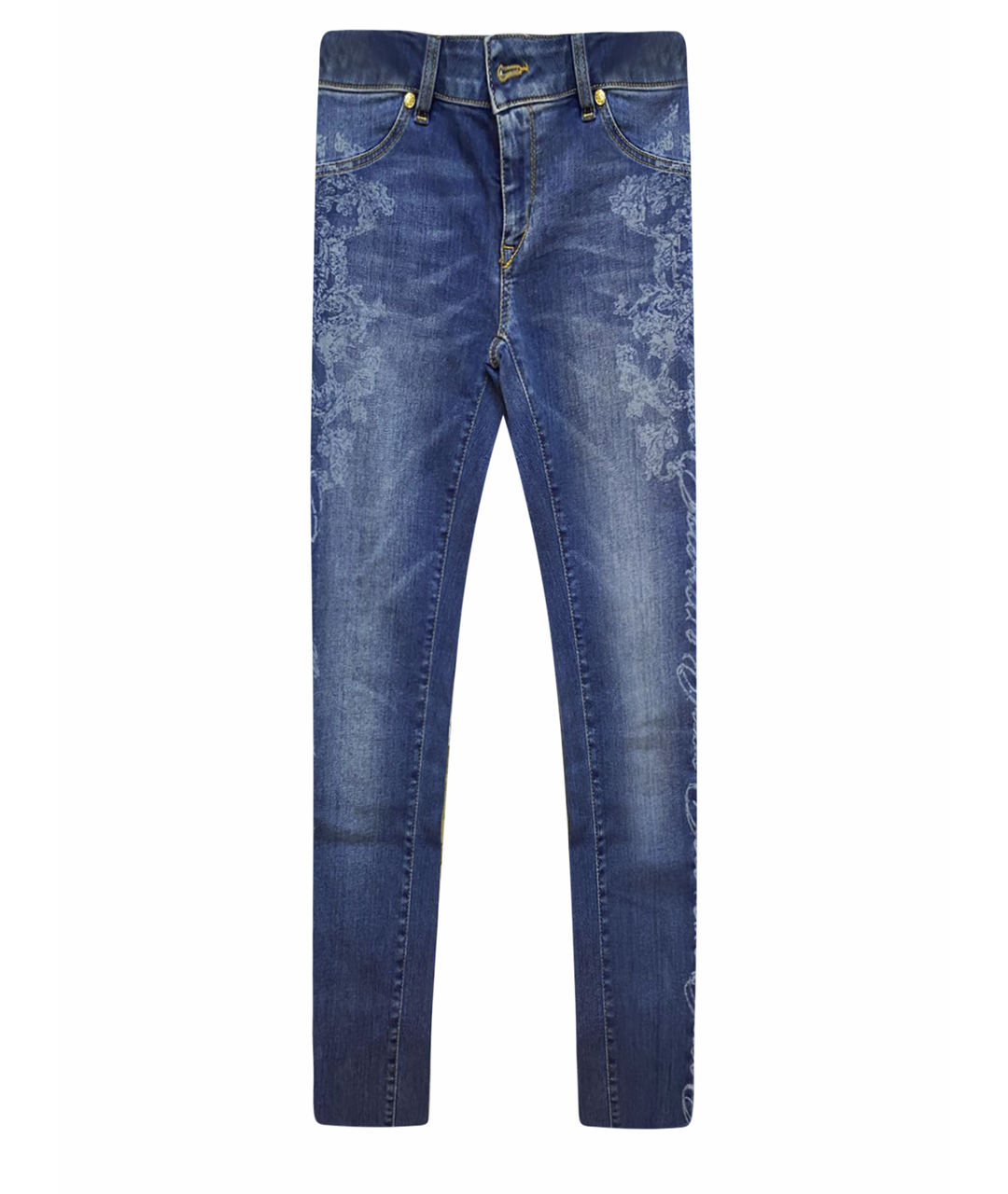 JUST CAVALLI Синие хлопко-эластановые джинсы слим, фото 1