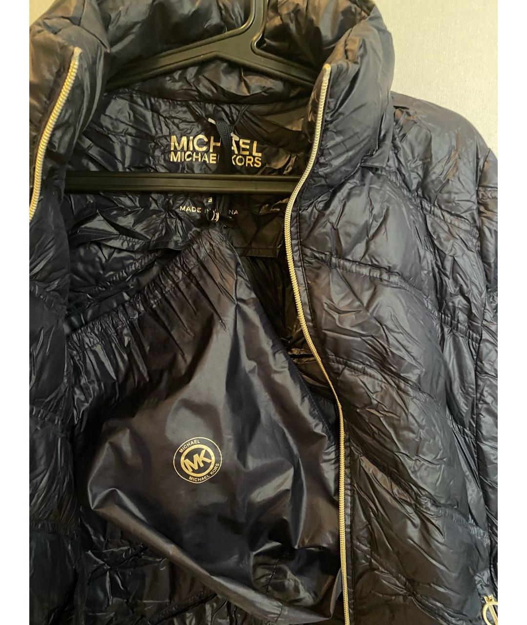 MICHAEL KORS Темно-синяя синтетическая куртка, фото 3