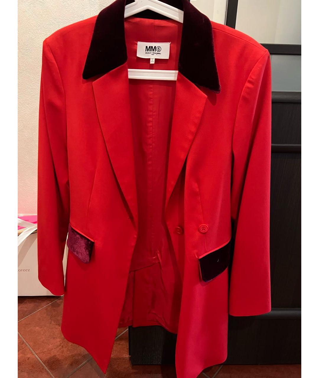 MM6 MAISON MARGIELA Красный вискозный жакет/пиджак, фото 8