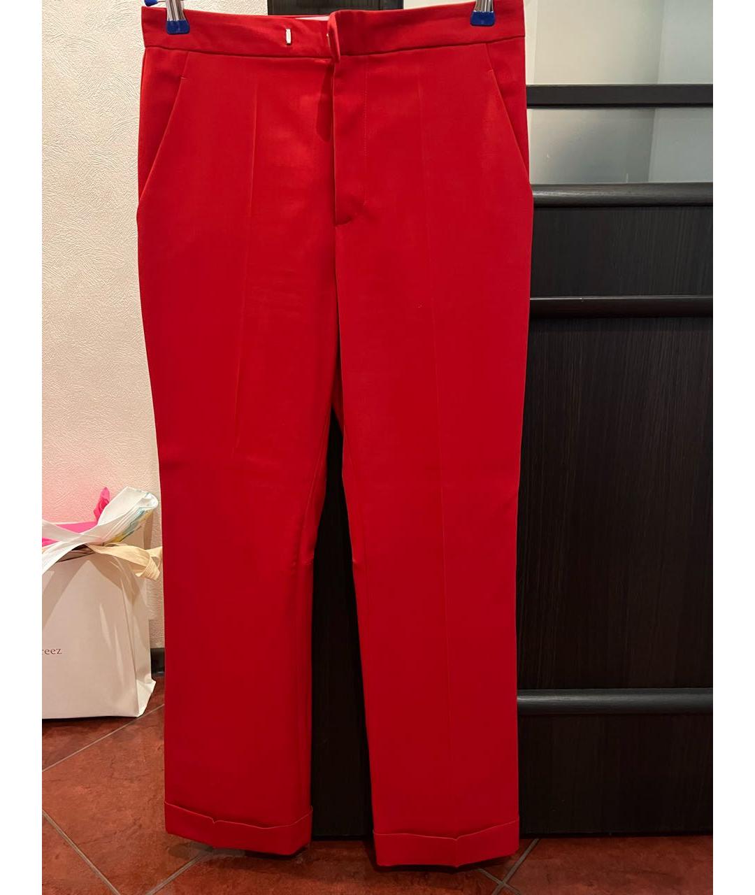MAISON MARGIELA Красные вискозные брюки узкие, фото 6