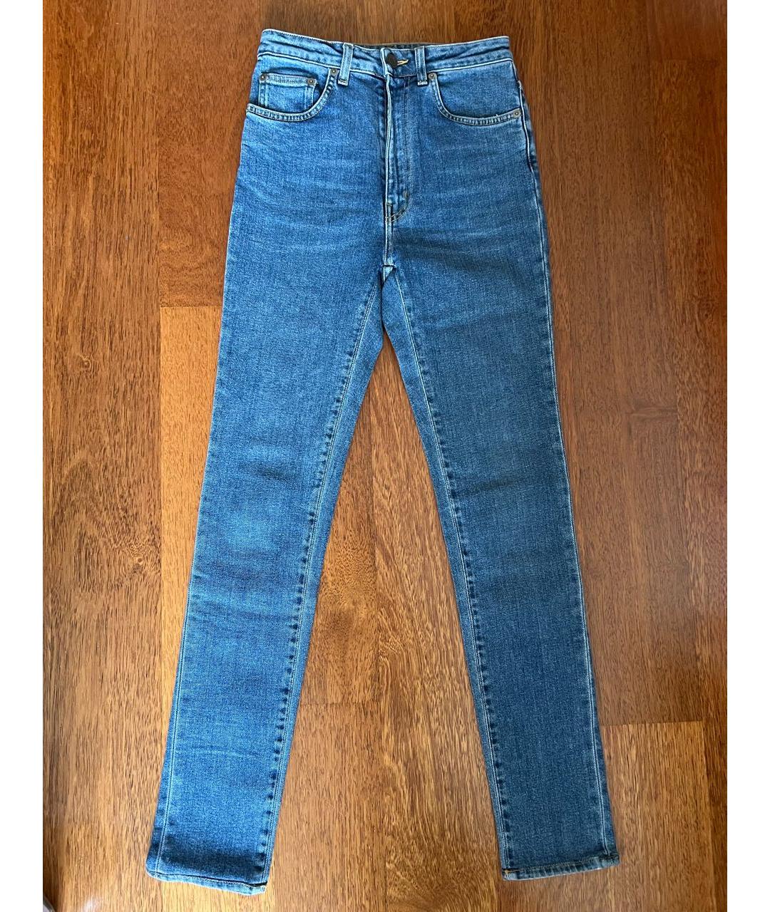 SAINT LAURENT Синие хлопковые джинсы слим, фото 5