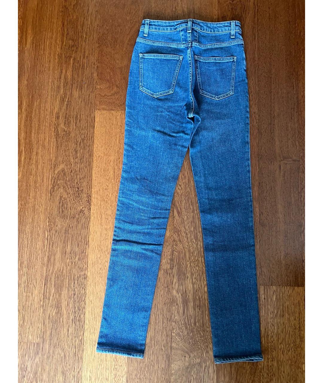 SAINT LAURENT Синие хлопковые джинсы слим, фото 2
