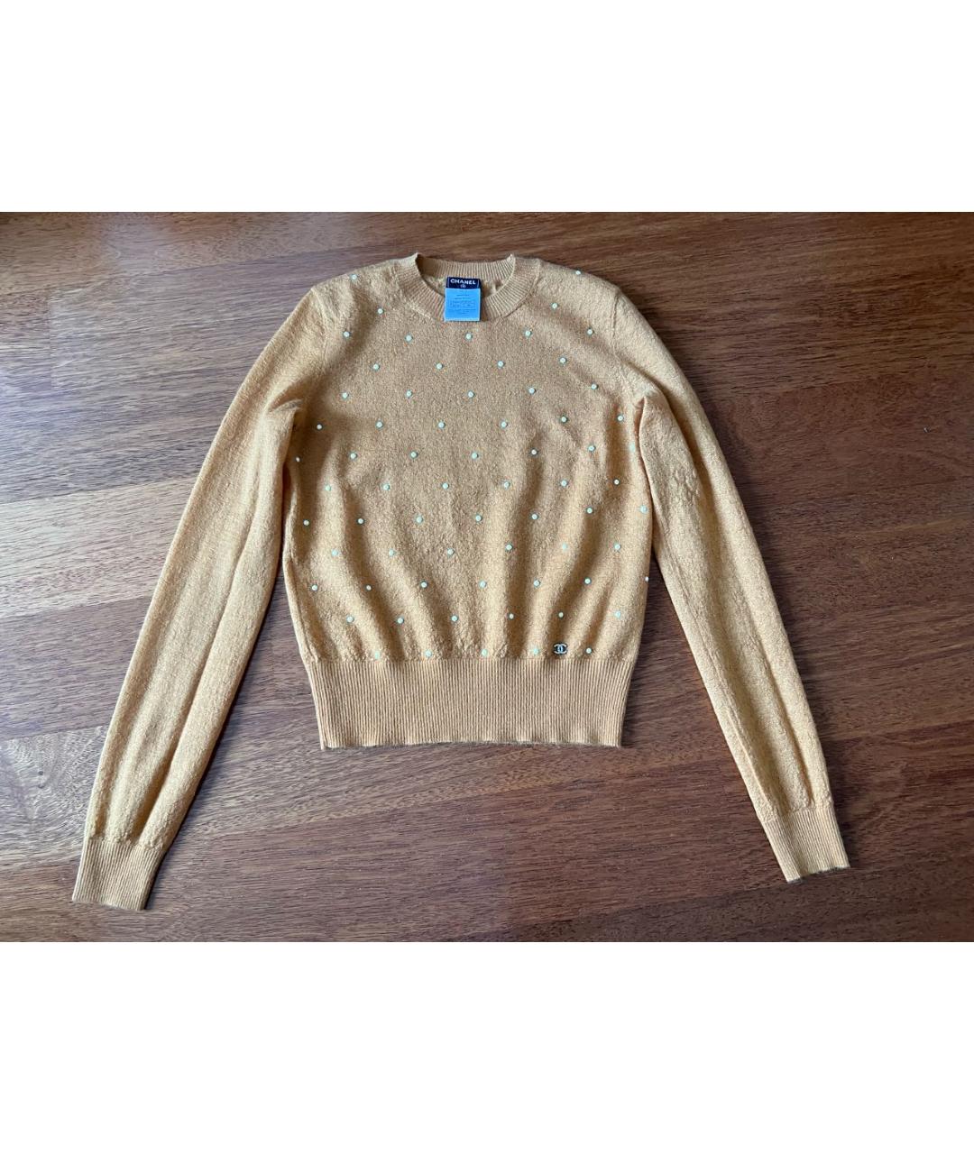 CHANEL Горчичный кашемировый джемпер / свитер, фото 7