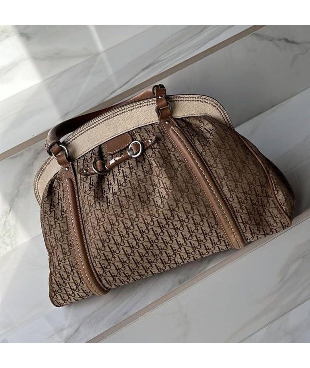 CHRISTIAN DIOR Коричневая сумка с короткими ручками, фото 2