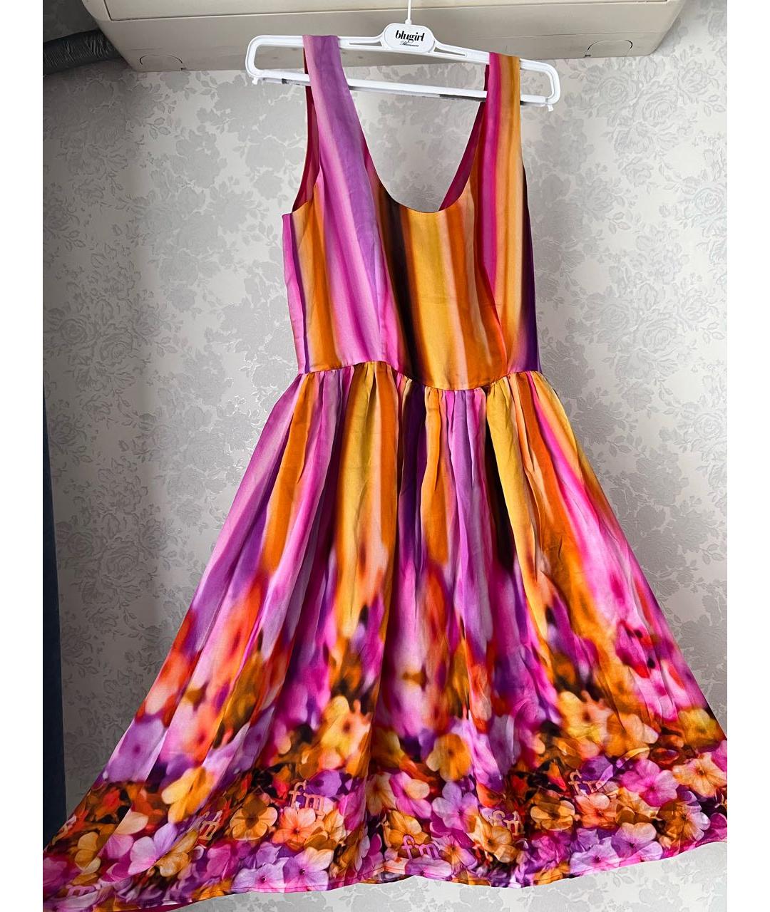FRANKIE MORELLO Мульти шелковое коктейльное платье, фото 9