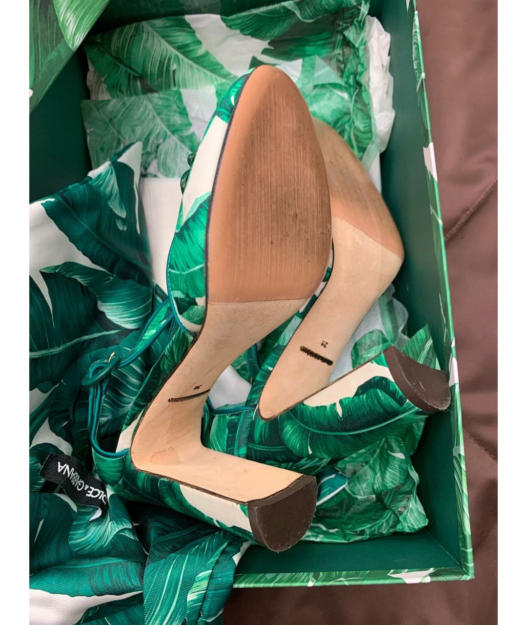 DOLCE&GABBANA Зеленые текстильные туфли, фото 6