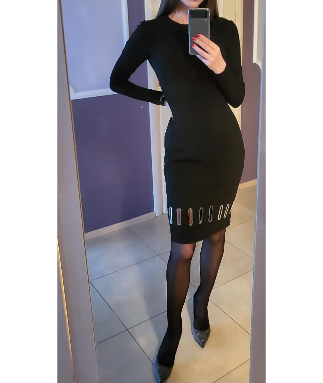 VERSACE COLLECTION Черное полиэстеровое коктейльное платье, фото 5