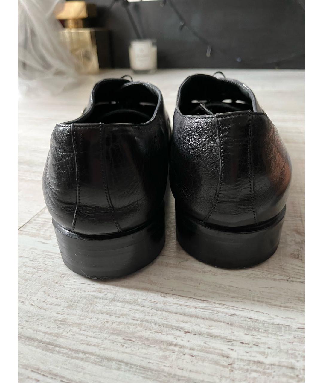 UOMO COLLEZIONI Черные кожаные туфли, фото 4