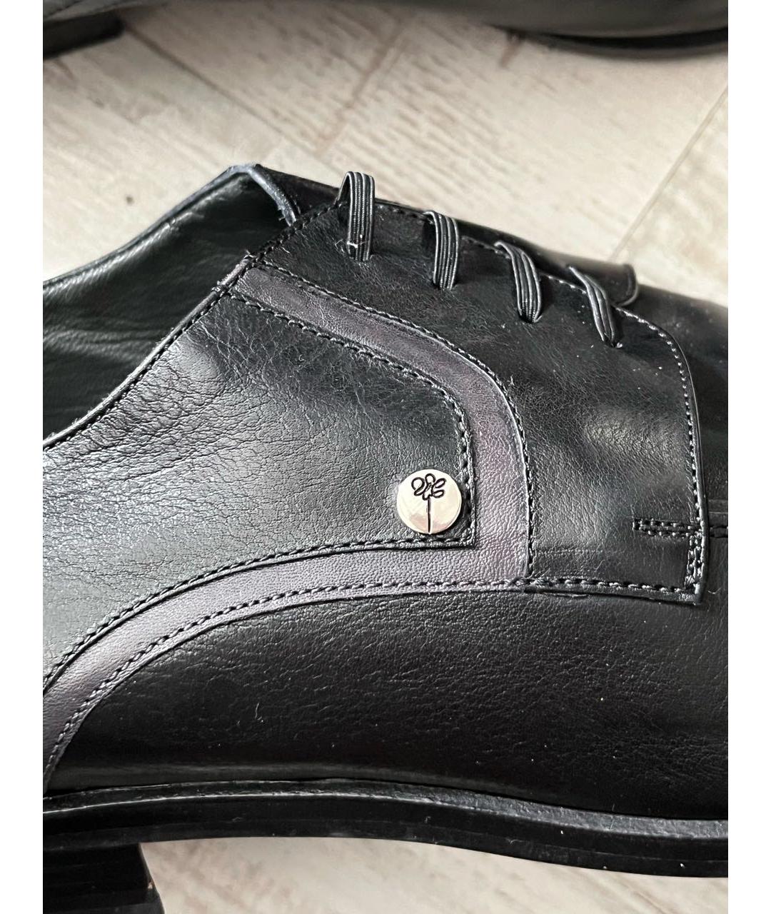 UOMO COLLEZIONI Черные кожаные туфли, фото 3