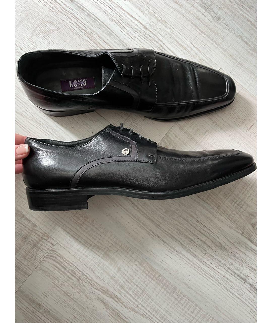 UOMO COLLEZIONI Черные кожаные туфли, фото 8