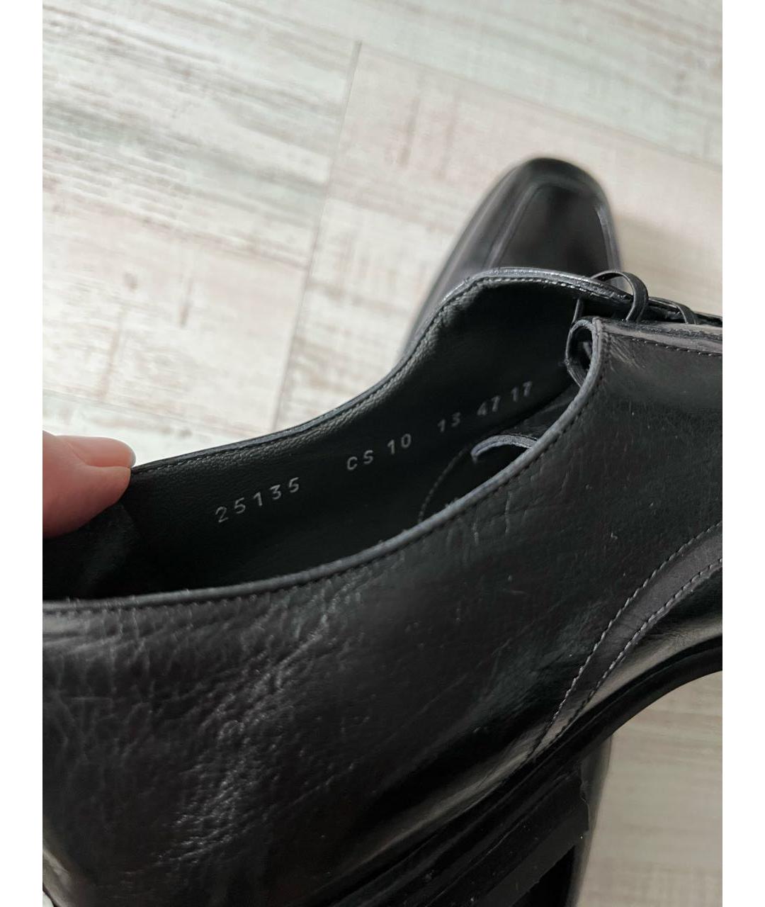 UOMO COLLEZIONI Черные кожаные туфли, фото 7