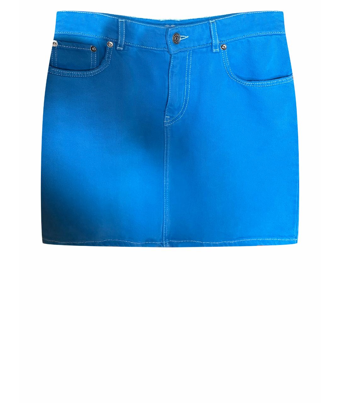 GANNI Синяя хлопковая юбка мини, фото 1