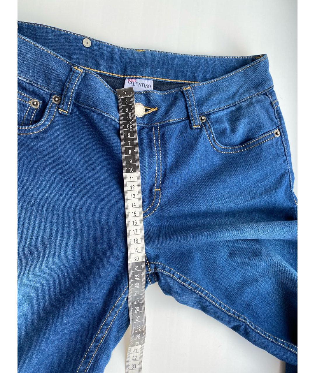 RED VALENTINO Синие хлопковые джинсы слим, фото 6