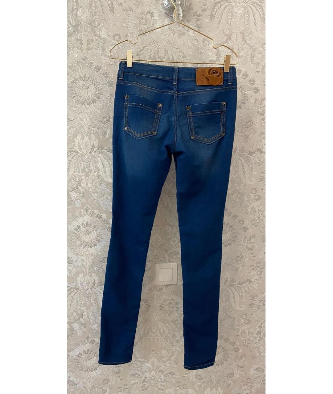 RED VALENTINO Синие хлопковые джинсы слим, фото 2