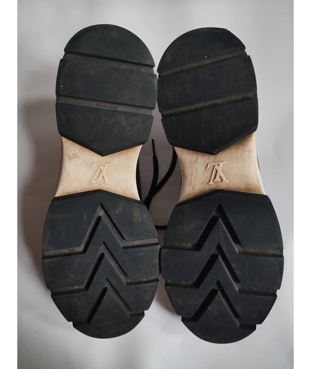 LOUIS VUITTON PRE-OWNED Черные кожаные низкие ботинки, фото 5