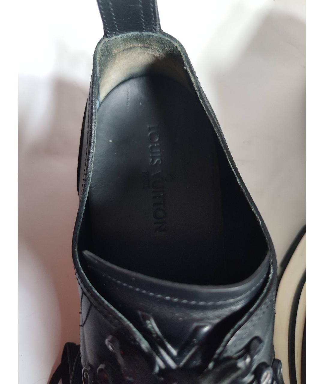 LOUIS VUITTON Черные кожаные низкие ботинки, фото 8