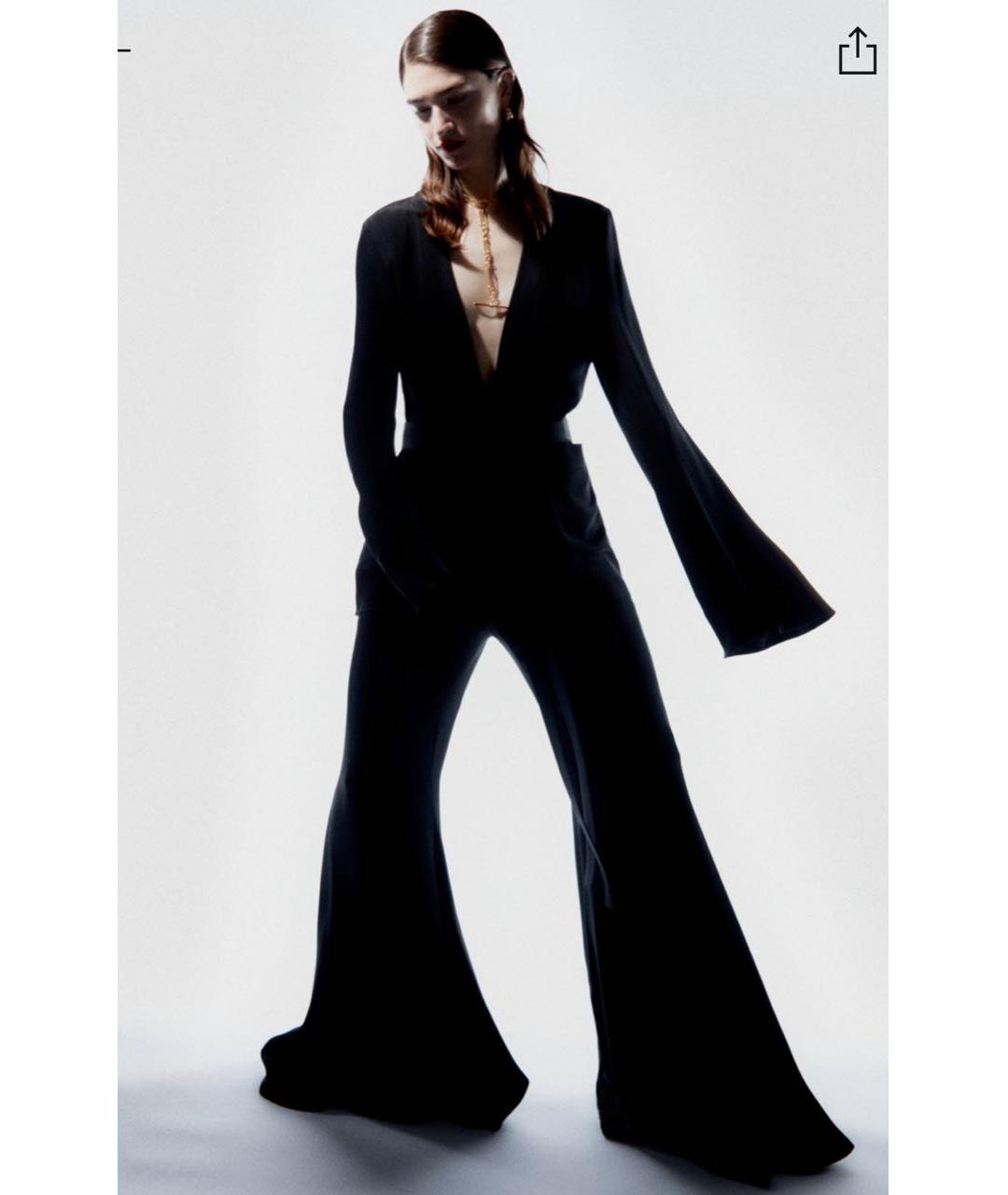 RAEY Черные шелковые брюки широкие, фото 5