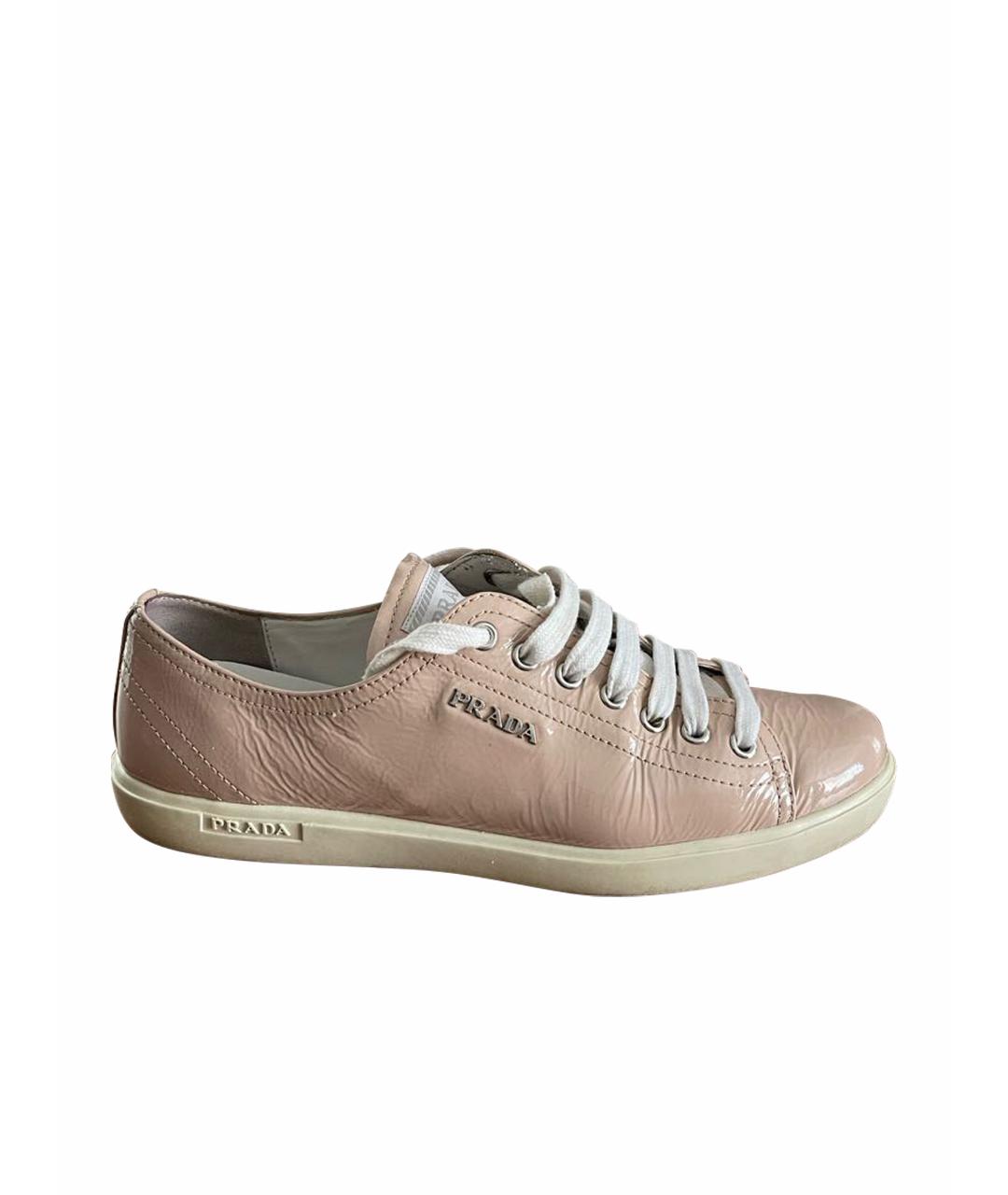 PRADA Розовые кеды из лакированной кожи, фото 9
